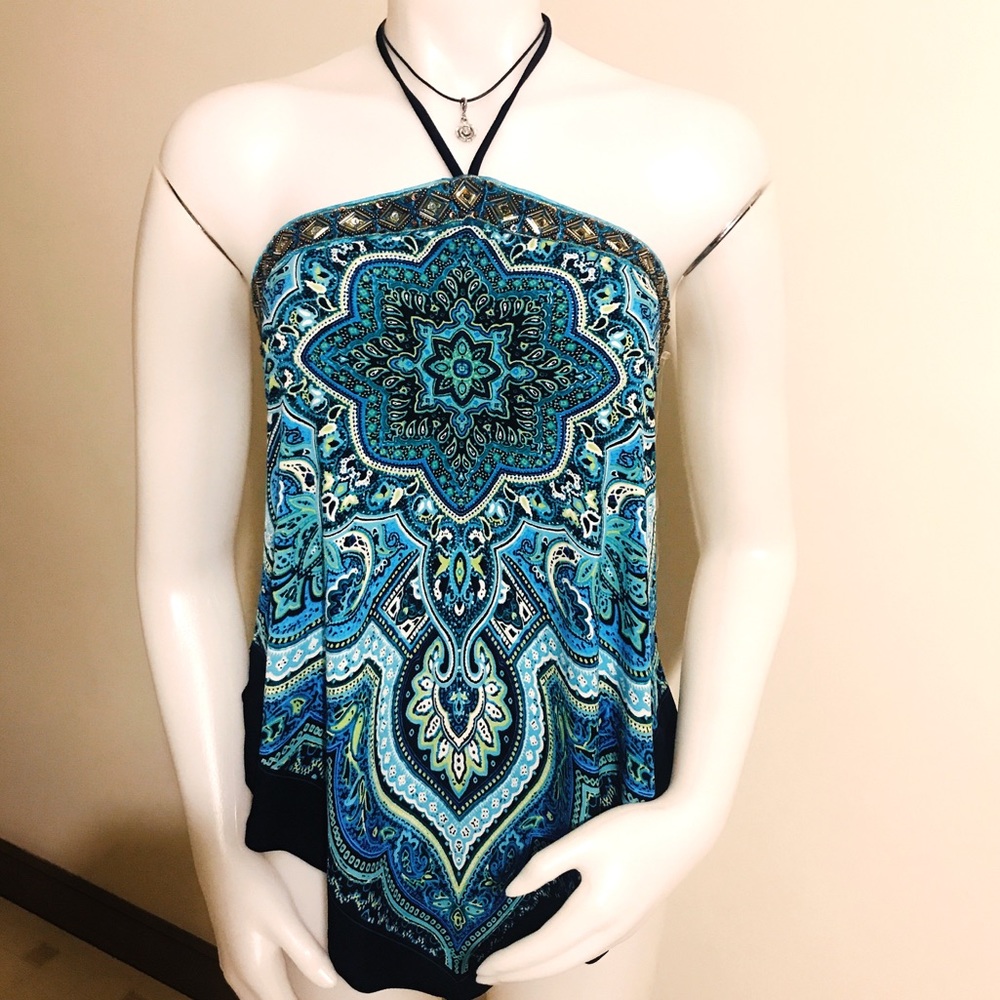 Vintage Venus Rhinestone Halter Top Stunning ☘️